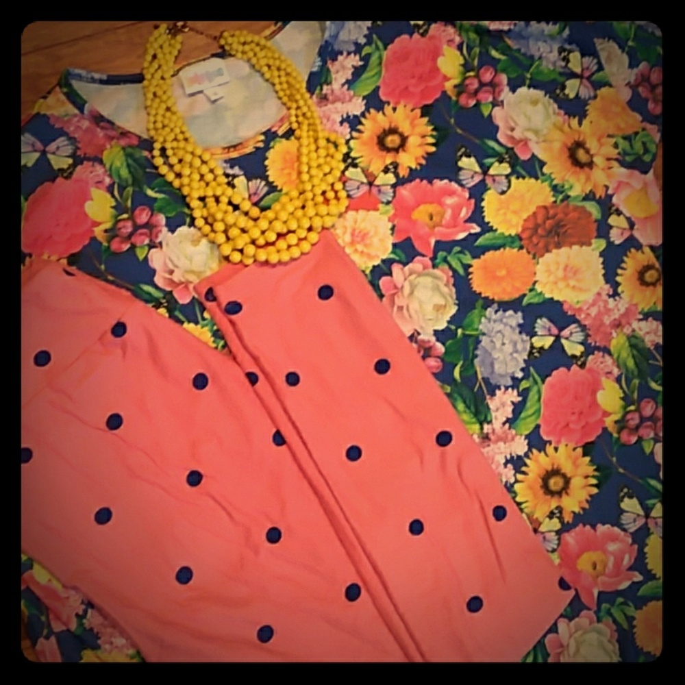 Sm Floral & Coral Irma & OS Leggings Outfit